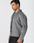Grey Wool Button Jacket