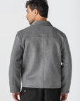 Grey Wool Button Jacket