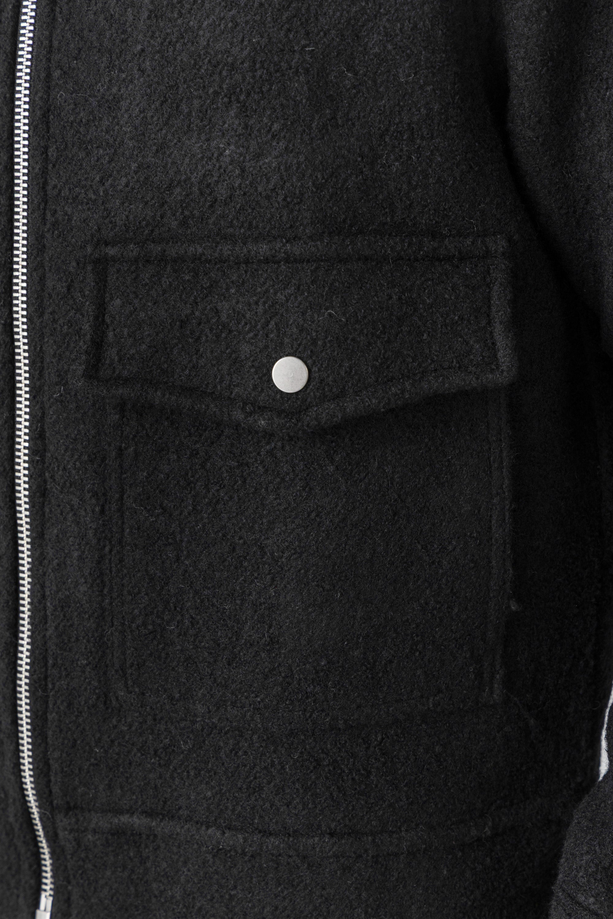 Black Wool Zipper Jacket – Kai Collections