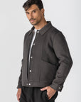 Dark Grey Wool Snaps Jacket
