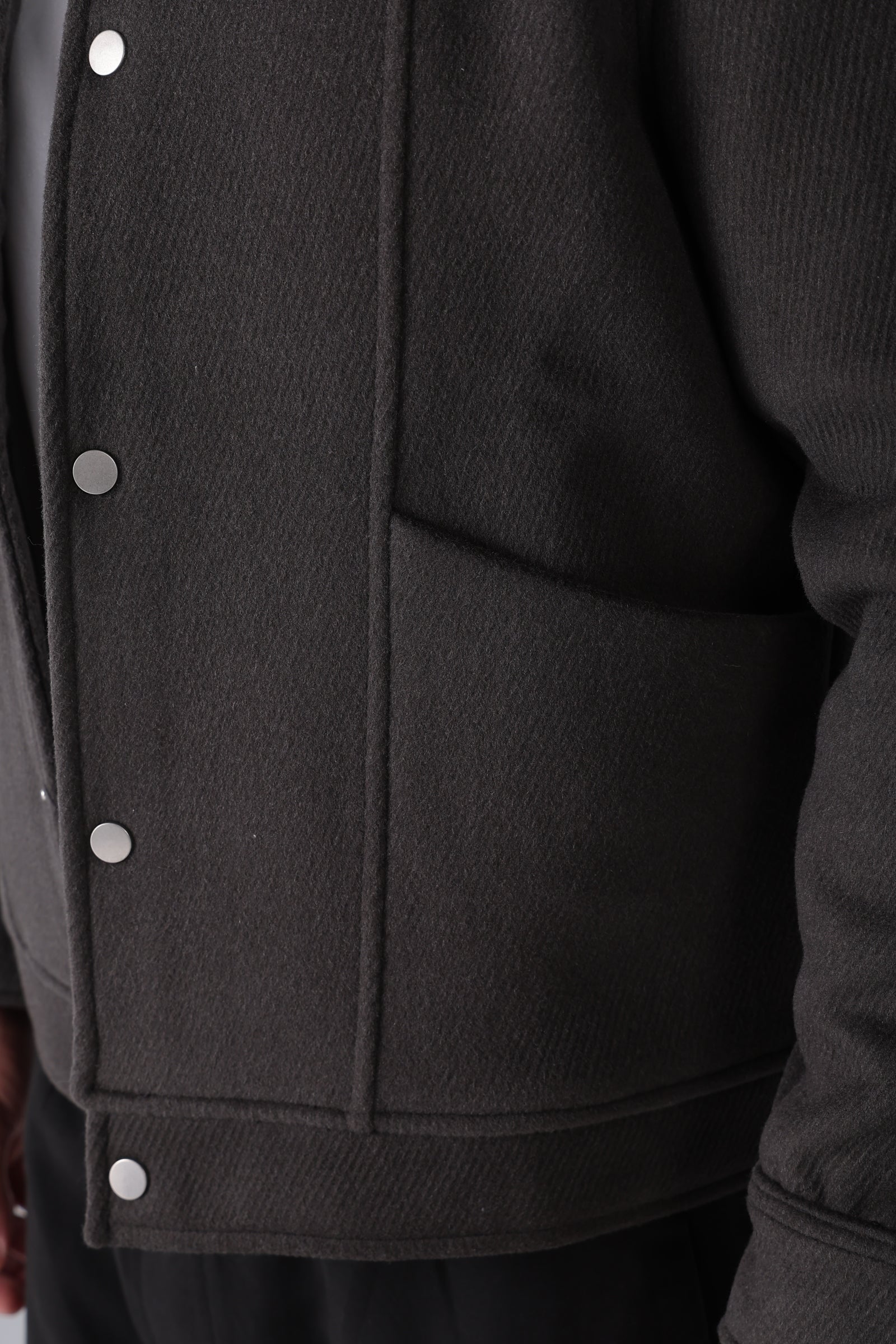 Dark Grey Wool Snaps Jacket