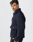 Navy Wool Zipper Jacket