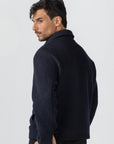 Navy Wool Zipper Jacket