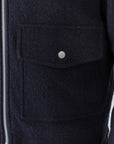 Navy Wool Zipper Jacket