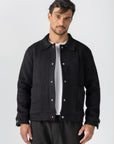 Black Wool Snaps Jacket