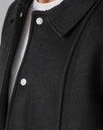 Black Wool Snaps Jacket