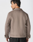 Beige Wool Snaps Jacket