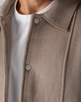 Beige Wool Snaps Jacket