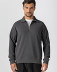 Charcoal Textured Quarter Zipper