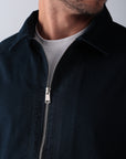 Navy Gabardine Zipper Jacket