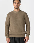 Khaki Knitted Crew Neck Sweater