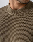 Khaki Knitted Crew Neck Sweater