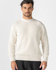 Cream Knitted Crew Neck Sweater