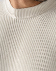 Cream Knitted Crew Neck Sweater