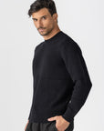 Black Knitted Crew Neck Sweater