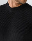 Black Knitted Crew Neck Sweater