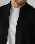 Black Knitted Double Zip Sweater