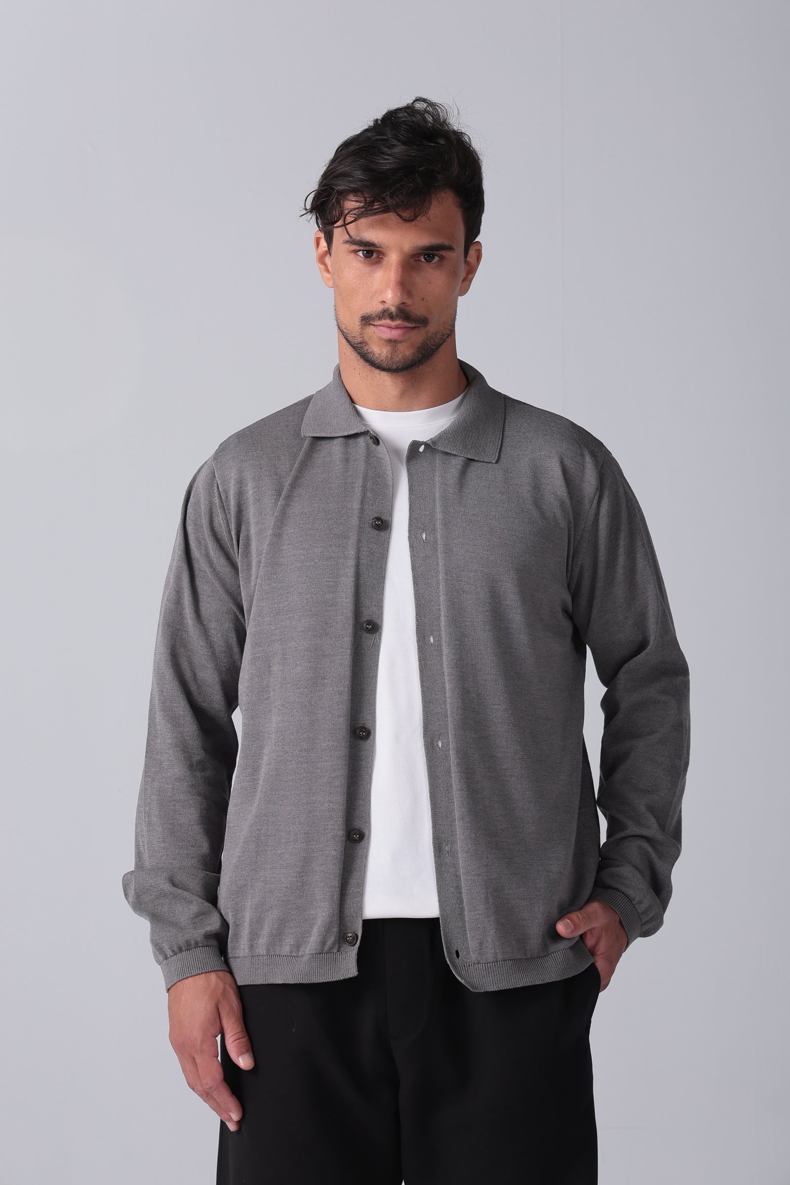 Heather Grey Knit Cardigan