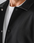 Black Diagonal Textured Overshirt