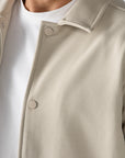 Beige Diagonal Textured Overshirt