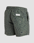 Khaki Maze Swim Shorts