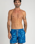 Abstract Blues Swim Shorts
