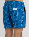 Abstract Blues Swim Shorts