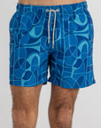 Abstract Blues Swim Shorts