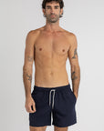 Solid Navy Swim Shorts (4 Way Stretch)