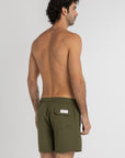 Solid Olive Swim Shorts (4 Way Stretch)