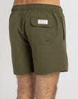 Solid Olive Swim Shorts (4 Way Stretch)