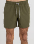 Solid Olive Swim Shorts (4 Way Stretch)