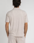 Taupe Terry Towel Zip Polo