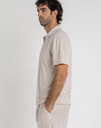 Taupe Terry Towel Zip Polo
