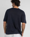 Navy Pure Linen T-Shirt
