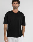 Black Pure Linen T-Shirt