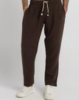 Dark Brown Linen Crinkle Pants
