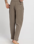 Olive Linen Crinkle Pants