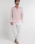 Men's Pink Linen Shirt
