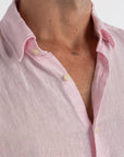 Men's Pink Linen Shirt