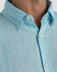 Men's Mint Linen Shirt