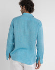 Aqua Teal Linen Shirt