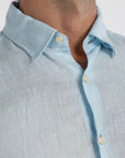 Men's Sky Blue Linen Shirt