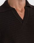 Brown Heavy Knit Polo