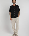 Black Jaquard Cuban Shirt