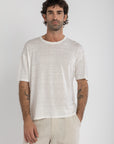 White Pure Linen T-Shirt