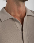Beige Knit Button Up Shirt