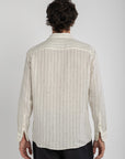 White Pin Stripe Linen Shirt