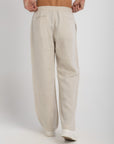 Beige Wide Leg Linen Pants