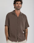 Taupe Tencel Cuban Shirt